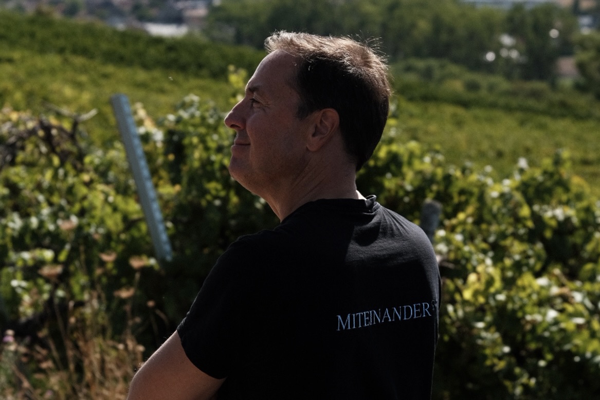 H. O. Spanier in the vineyards of Zellertal